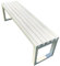 HARELA Metallbank, Gartenbank Wetterfest, Gartenbank Ohne Lehne Mit Befestigungslöchern, Große Lattensitzbank Für 2–3 Personen, Für Den Außenbereich, Veranda, Balkon(White,100cm/39.4in)