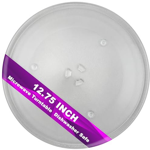 12.75” Microwave Turntable Glass Plate-Compatible with GE,LG,Whirlpool, Kenmore & Sears - Replacement for WP8172138,1B71961H,5303307962,WB49X10129,3390W1A027A,WB49X10074,Replace 12-3/4” Glass Plate