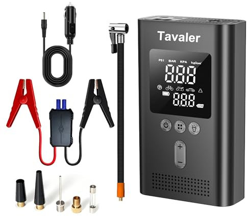 TAVALER Elektrische Luftpumpe Fahrrad 150PSI Akku Luftpumpe