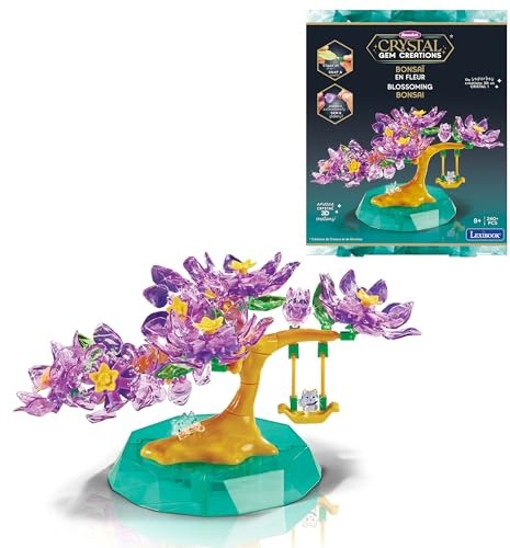 Lexibook, Cristallo Gemma Bonsai Fiorito, Viola Rosa Verde, CRSS58