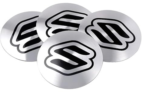 ZHOUFUDA 4 Pièces Enjoliveurs de Roue pour Suzuki Xbee 2017 56mm, Enjoliveur de Voiture, Cache Moyeu Centre de Roue, Bouchon de Jante, ABS Accessoires Voiture,Silverb