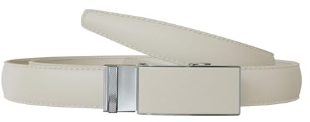 KMISSO Damen Gürtel vegan 2,5 cm schmal – stufenlos verstellbar ohne Löcher – elegante Automatik Schnalle – große Größen 115–130 cm