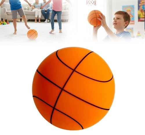 FUXNGZI Leiser Springender Basketball,Silent Foam Basketball, Mute Ball Indoor Silent Lautloser für den Innenbereich, Lautloser Ball mit hoher Dichte Indoor Sports Training Toy (18cm)