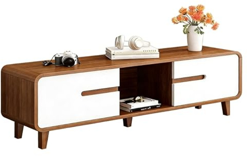 QSNYJPL Mueble Television, Muebles TV Madera de 32 Pulgadas o Más, Mesa Television Salon con Orificio para Cableado y Gabinetes de Almacenamiento para Dormitorio(White,2m/79in)