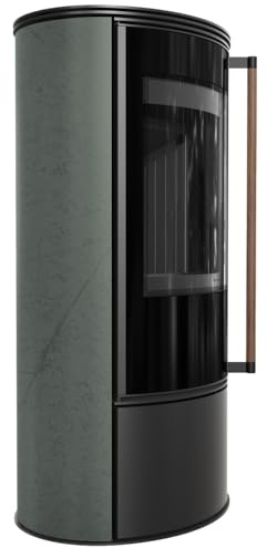 Ofen KRATKI ERIK Ø150 5,5kW SERPENTINO Stahl Schwarz mit Schließung Jatoba