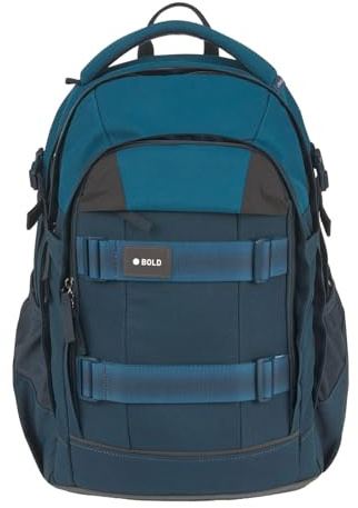 LÄSSIG Schulrucksack mit Laptopfach Bold Origin School Backpack Dark Blue dunkelblau