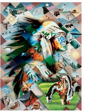 Master Pieces Indian Chief Mosaic 1000 Piece Jigsaw Puzzle