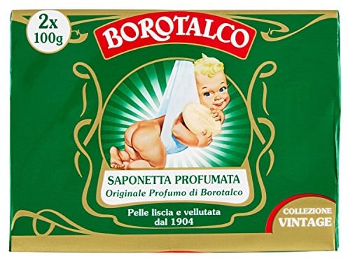 Borotalco, Solide Seife, feste Seife, duftend mit Borotalkum-Duft – ideal für die Hygiene Ihrer Hände, für eine glatte und samtige Haut – zwei Seifen à 100 g