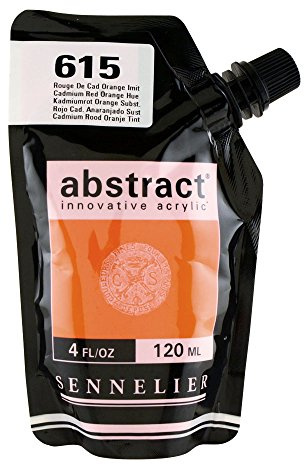 Sennelier Abstract Innovative Heavy Body Acrylic Paint, 120ml Pouch, Cadmium Red Orange Hue