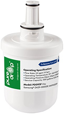 Budget Filters BF3F Fridge Water Filter, Compatible with Samsung Aqua Pure Plus DA29-00003G, DA29-00003F, HAFIN1EXP, 300 Gallons (1135 Litres) / 6 Months