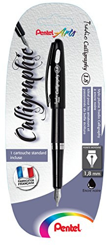 Pentel Tradio Calligraphy Füllfederhalter Kalligraphie-Mittlere Spitze 1,8 mm schwarz