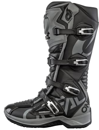 O'NEAL | Stivali Motocross | Enduro Motorcycle | Suola antiscivolo per la massima aderenza, zona tallone ergonomica, fodera perforata | Stivali RMX | Adulto | Nero-Grigio | Taglia 45