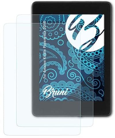 Bruni Protecteur d'écran compatible avec Amazn Kindl Paperwhite 2018 Film Protecteur, cristal clair Écran protecteur (2X)