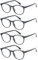 4 Pack Retro Round Reading Glasses Men Women Spring Hinges Lightweight Quality Readers (1.5, 4 Pack Black)