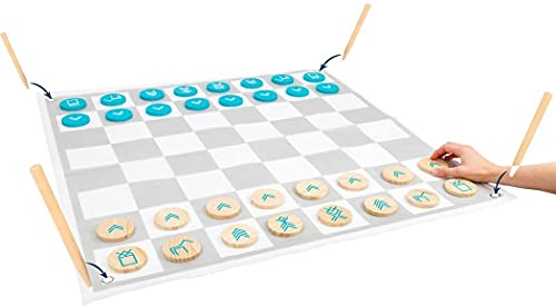 small foot Dame und Schach XXL Active aus Holz, FSC 100%-Zertifiziert, Outdoorspiel ab 6 Jahren, 12026