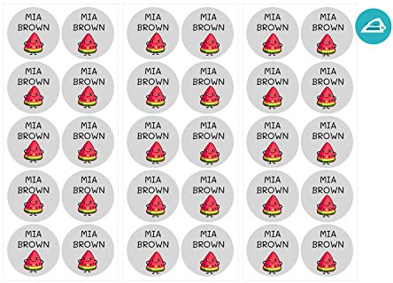 28 Etiquetas Termoadhesivas para marcar la ropa. Etiquetas redondas de diámetro de 3 cms. Color Gris Claro (Para planchar)