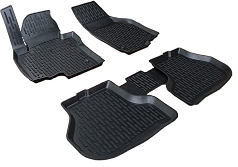 J&J Automotive 3D Gummimatten passend für Volkswagen Golf 5 2003-2008, Fußmatten mit hohem Rand Allwetter Passform rutschfest Abwaschbar Geruchslos Schwarz