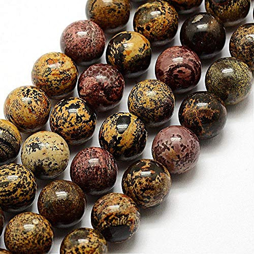 Natur Edelstein Perlen Dendritische Jaspis Opal Rund 6mm Braun Schwarz Schmuckstein Schmuckperlen Schmuckdesign Bastelzubehör Perlenkette G325