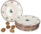 MamboCat - Set di 6 piatti da dessert con fiocchi di neve e albero di Natale, per 6 persone, per biscotti, tacchetti, Natale, X-Mas, piatti, in porcellana, lavabili in lavastoviglie