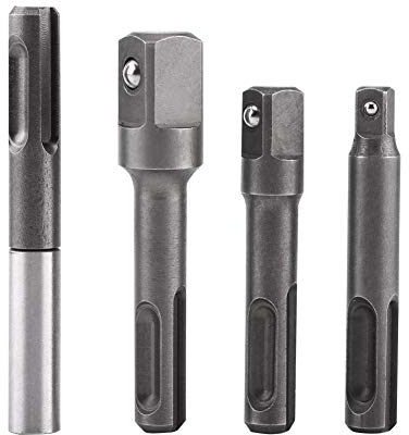 Bithalter, langlebiger SDS Plus-Schaft auf 1/4Innensechskantadapter und 1/4 3/81/2 Vierkant-Bohrer-Verlängerungsstecker Für Bohrmaschinen und Bohrfutter