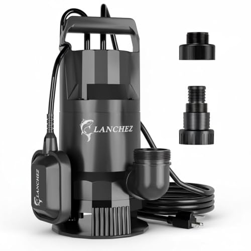 TOCYORIC Lanchez 1.6 HP Submersible Sump Pump 4858GPH Clean & Dirty Water Transfer Pump with Float Switch for Pool Garden Cellar Pond