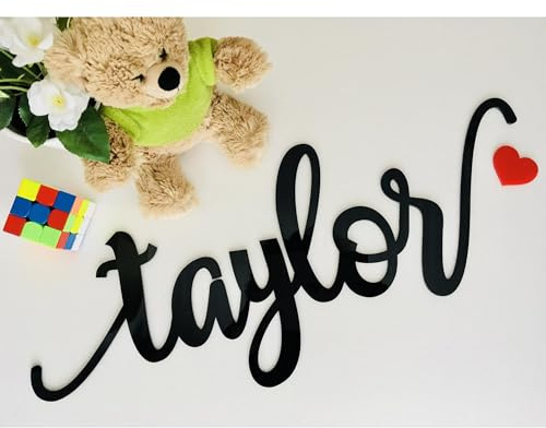 Personalisierter Namensschild aus Holz, Acryl oder Metall, individueller Schriftzug, Wandschild für Kinderzimmer, Wohnzimmer, Büroräume, Wanddeko,Türschild Vorname, Baby Name, Kinderzimmerdekoration
