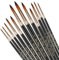 Paint Brushes 12 Pieces Set,Professional Paint Brush Round Pointed Tip Nylon Hair Artist Acrylic Brush for Acrylic Watercolor Oil Painting Body Paint (Black)