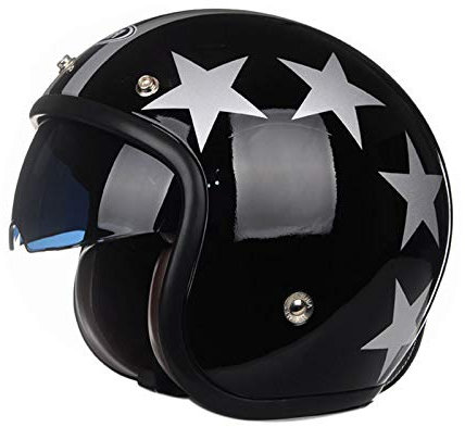 GAOZHE Casque Moto Scooter Demi Jet Visiere Ouvert Casque Jet Moto Vintage Homologué Homme Femme Helmets Casque Jet Compact - Casque de Moto Look Sport - Casque de Scooter Mixte