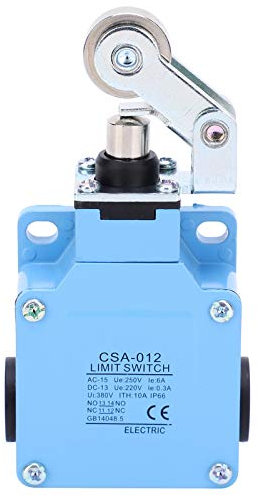 Fafeicy Interrupteur de Course à Rouleaux, 250VAC/6A, 220VDC/0.3A, Levier de Rouleau de Commutateur de Limite Momentanée avec Bras de Levier Rotatif Réglable, Réinitialisation Automatique