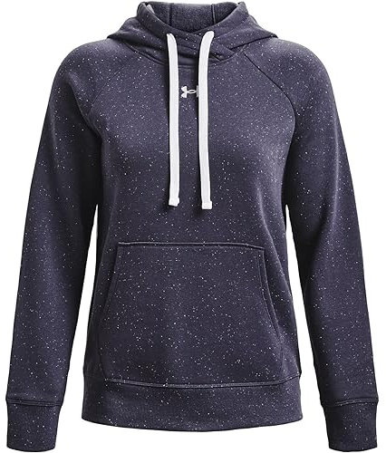 Under Armour Women's Rival Fleece Pull-Over Hoodie, (558) Tempered Steel / / White