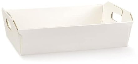 SETA BIANCO 40X30X12 cm Cesto Vassoio per Bomboniere
