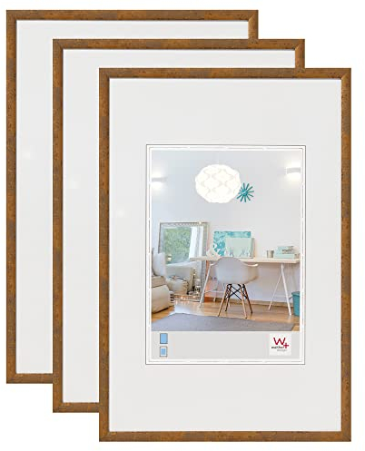 walther design Bilderrahmen taupe 20 x 30 cm 3er Pack, New Lifestyle Kunststoffrahmen KV030X3