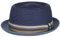 Stetson Licano Toyo Pork Pie Strohhut Herren - Aus 100% Papierstroh - Mit UV-Schutz 40 - Leichter Sommerhut - Mit Hutband & integriertem Sonnenschutz - Sommerhut Frühling/Sommer blau S (54-55 cm)