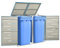 Mogou Double Wheelie Bin Shed，Wheelie Bin Cover Shed, Wheelie Bin Lock, Wheelie Bin Hideaways 138x77.5x115.5 cm Stainless Steel