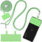 Cobee Phone Lanyard, Adjustable Cell Phone Lanyard Universal Nylon Neck Strap Detachable Phone Crossbody Lanyard Phone Tether with 2pcs Phone Patches Compatible with Most Smartphones(Green)