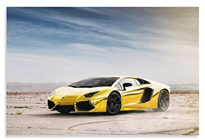KYNA Supercar Poster für Lamborghini Aventador Gold Racing Car Poster Dekorative Malerei Leinwand Wandposter und Kunstbild Druck Moderne Familie Schlafzimmer Dekor Poster 30 x 45 cm