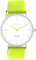 Oozoo Vintage Herren Uhr - Gelb-Grüne Armbanduhr Herren mit 20mm Lederarmband - Analoge Herren Armbanduhr in rund - auch als Damen Uhr passend - C20276