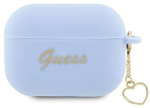 Guess GUAP2LSCHSB Hülle für AirPods Pro 2 Blau Silicone Charm Heart Collection