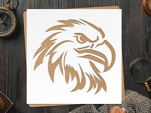 Adler Schablone zum Malen auf Holz, Leinwand, Papier, Stoff, Wänden und Möbeln 25,4 x 25,4 cm, Adler Schablone, Schablonen Wohnkultur, Wiederverwendbare DIY Kunst und Handwerk Schablonen LIONX