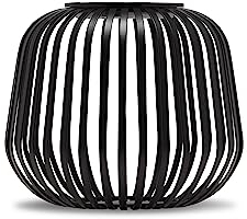 LUUK LIFESTYLE Moderne Solar LED Laterne im Boho Design mit Schatteneffekt, Tischlampe Outdoor und Indoor geeignet, wetterfest, dimmbar, in Schwarz