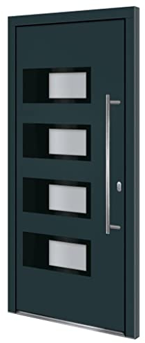vidaXL Porta Ingresso Antracite 100x210 cm in Alluminio e PVC