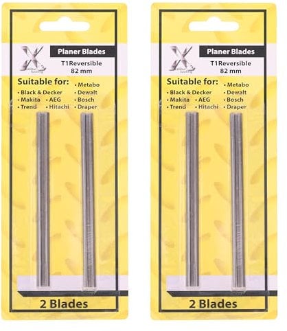 82mm Reversible Planer Blades Replacement for Black & Decker, Bosch, DeWalt and Elu planers (High Speed Steel (HSS), 4 Blades)