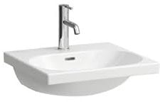 LAUFEN Lua Waschtisch, 1 Hahnloch, mit Überlauf, 500x460mm, unterbaufähig, H8100810001041, Farbe: Weiß
