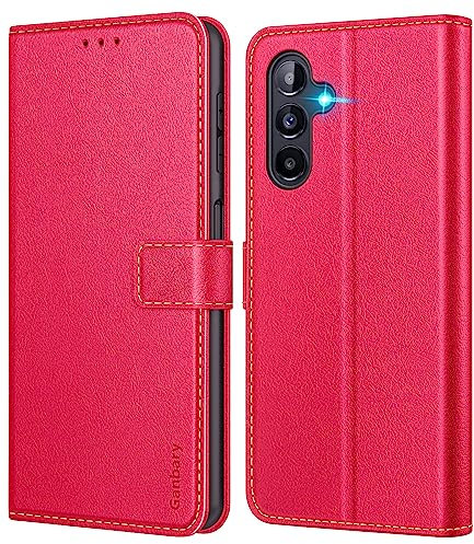 Ganbary Coque pour Samsung Galaxy A04s / A13 5G (Pas pour A13 4G), [Housse en Cuir PU Premium] [Etui à Rabat] [Pochette de Portefeuille], Étui de Protection pour Samsung A04s/A13 5G - Rouge