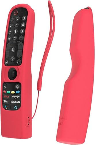 Custodia in Silicone Compatibile con LG Telecomando MR21GA MR21GC MR22GN MR23GN MR24GA MR24GN QNED 2023/2024 Smart TV Telecomando Guscio Protettiva Cover per LG Remote Control (Rosso）