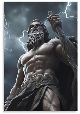 Griechische Mythologie-Poster-Set, Zeus, Gott des Donners, Bilddruck, Wandkunst, Poster, Gemälde, Leinwand, Poster, Kunstwerke, Raumästhetik, 50 x 75 cm