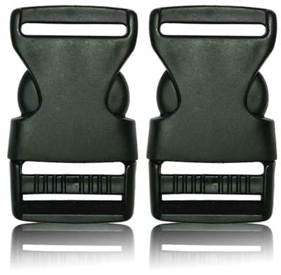 BOB-KRAFT - 2 x 20mm Steckschnalle, Steckverschluss, Kunststoff Klickverschluss, Klippverschluss, Steckschnalle für Beckengurt, Ersatzschnalle für Rucksack, 2 Stück, MADE IN EU