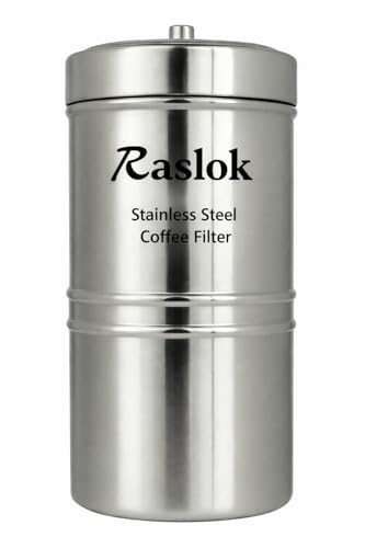 Raslok South Indian Stainless Steel Coffee Maker | Convenient 6-7 Cup Coffee Maker | Decoction Maker Brewer Dripper,Coffee Filter- 400ml