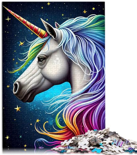 Jigsaw Puzzle colorful unicorn jigsaw 1000 pieces for adults wooden puzzle Every Piece is Unique - Challenging Family Fun Game 1000pcs（50x75cm）