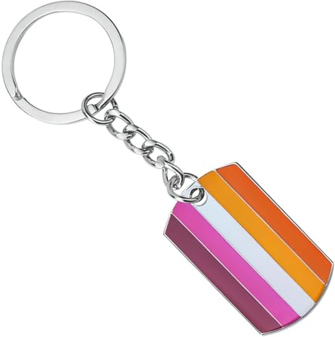 Pride LGBTQI+ Flagge, Hundemarke, Schlüsselanhänger, Lesbischer Sonnenuntergang, One size